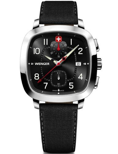 Watch - WENGER Vintage Classic Chrono 39.5mm Black Dial & Strap