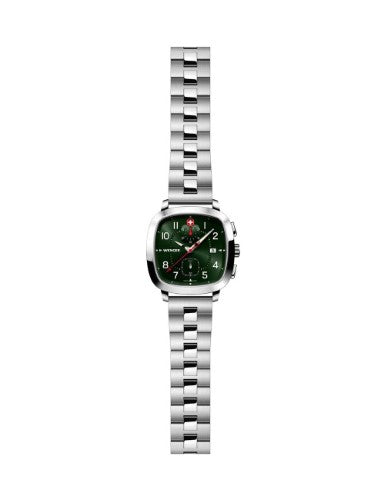 Watch - WENGER Vintage Sport Chrono 39.5mm Green Dial SS Bracelet