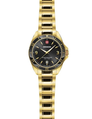 Watch - WENGER Executive 40mm Gold SS Case & Bracelet Black dial