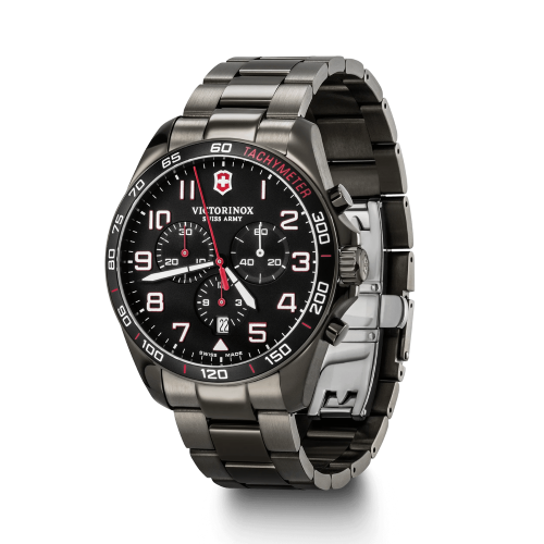Watch - VICTORINOX FieldForce Sport Chr 42mm Bracelet Black Diallet