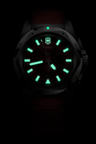 Watch - VICTORINOX I.N.O.X Chr 43mm Red Rubber Strap Red Dial