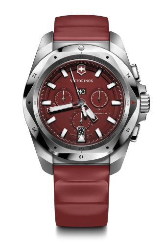 Watch - VICTORINOX I.N.O.X Chr 43mm Red Rubber Strap Red Dial