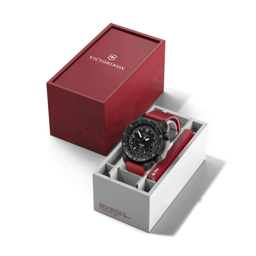 Watch - VICTORINOX Air Pro Auto 43mm Black Dial Red Strap