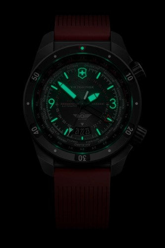 Watch - VICTORINOX Air Pro Auto 43mm Black Dial Red Strap