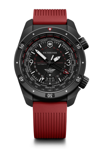 Watch - VICTORINOX Air Pro Auto 43mm Black Dial Red Strap