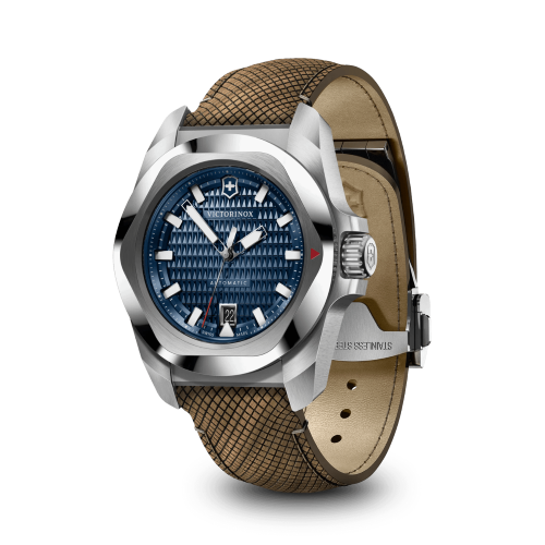 Watch - VICTORINOX I.N.O.X. Aut 41mm Wood/Blue Rubber Strap Blue Dial