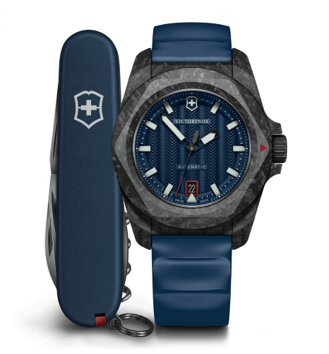 Watch - VICTORINOX I.N.O.X. Auto + SAK 41mm Blue Rubber Strap Blue Dial