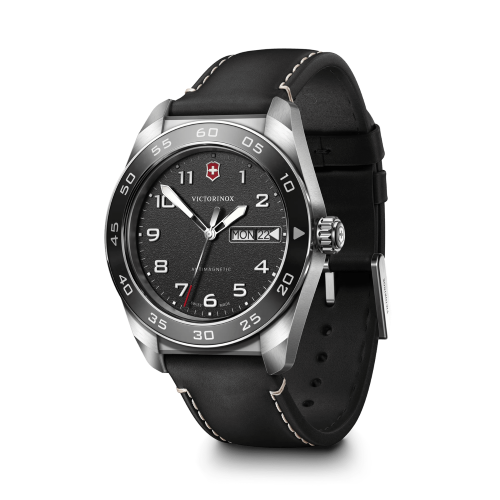 Watch - VICTORINOX Swiss Army 42mm Black Leather Strap Black Dial