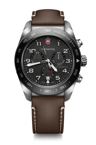 Watch - VICTORINOX Swiss Army Chrono 42mm Brown Leather Strap Black Dial