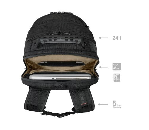 Laptop Backpack - WENGER Legacy Black Series 16in (Black)