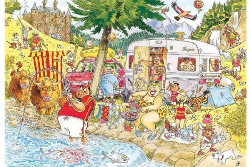 Jigsaw Puzzle - Wasgij Retro Mystery #6 Camping Commotion (500XL pc)