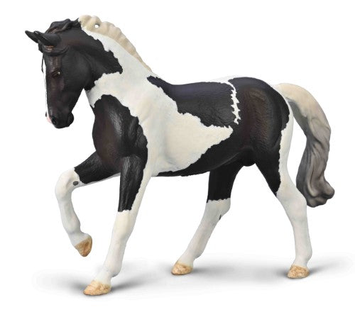 Figurine - CollectA Warmblood Stallion Black Tobiano (XL)