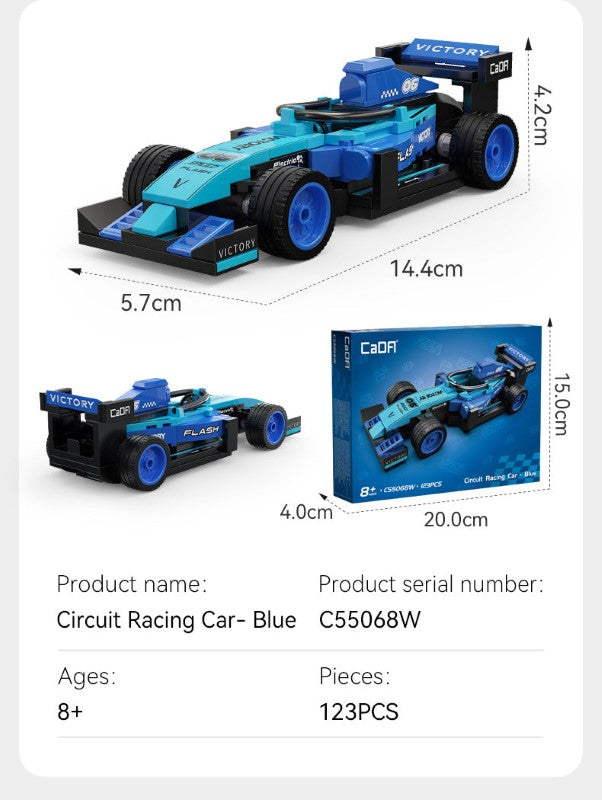 Brick Model Car Kit - CADA 1:232 WEICHANG 06 BLUE RACING CAR