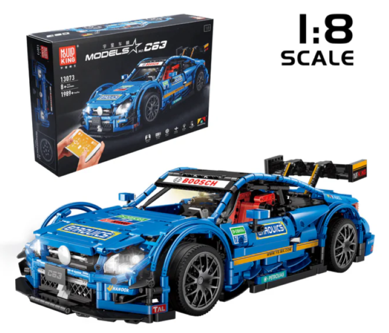 Building Model Kit - Mould King 1:8 C63 BLUE RACING CAR RC