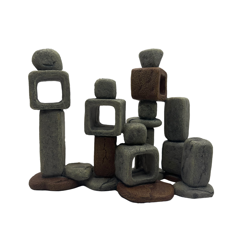 Aquatic Ornament - Stacked Rock Swim Through (19 x 8 x 14cm)