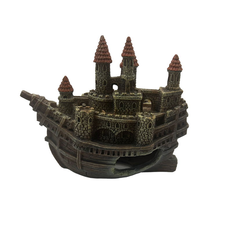 Aquatic Ornament - Magic Castle Ship (16 x 7 x 14cm)