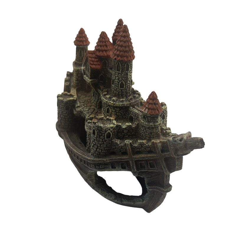 Aquatic Ornament - Magic Castle Ship (16 x 7 x 14cm)