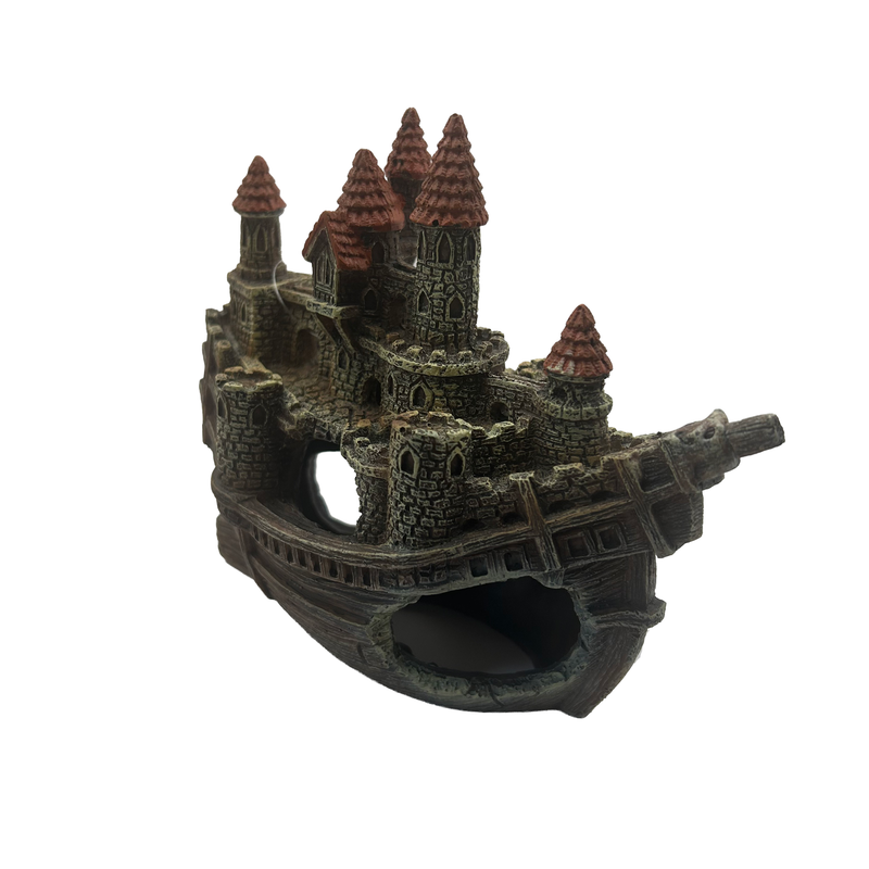 Aquatic Ornament - Magic Castle Ship (16 x 7 x 14cm)