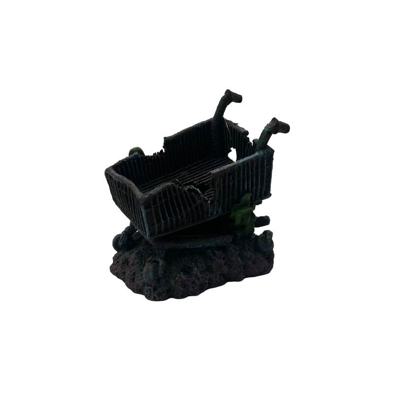 Aquatic Ornament - Sunken Shopping Trolley (10 x 8 x 10cm)