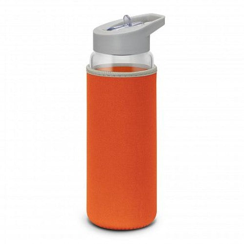Elixir Glass Drink Bottle with Sleeve (Clear / Orange)