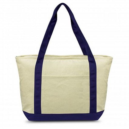 Calico Cooler Bag - Set of 10 (Natural / Navy)