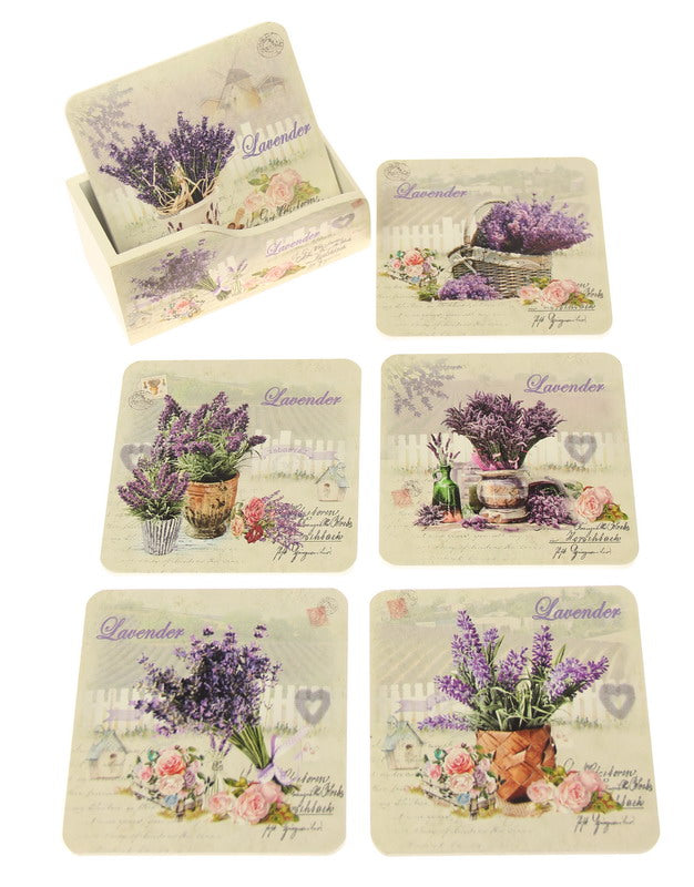 Lavender Coaster Set Of 6 - Lavender