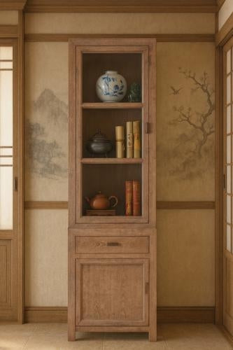 Lotus & Jade Tall Single Dresser Elm
