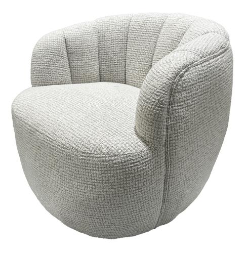 Milly Swivel Accent Chair White & Taupe