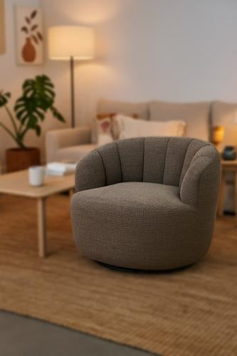 Milly Swivel Accent Chair Caramel & Black