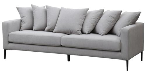 Capri 3 Seater Sofa with 7 Scatter Cushions Grey