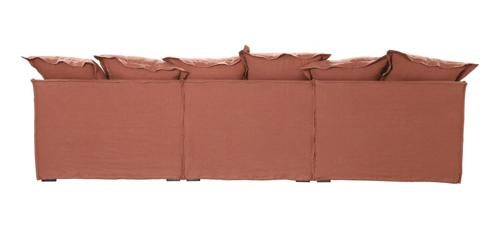 Oasis Washed Linen Dream Sofa Right Rust 100% Belgian Linen