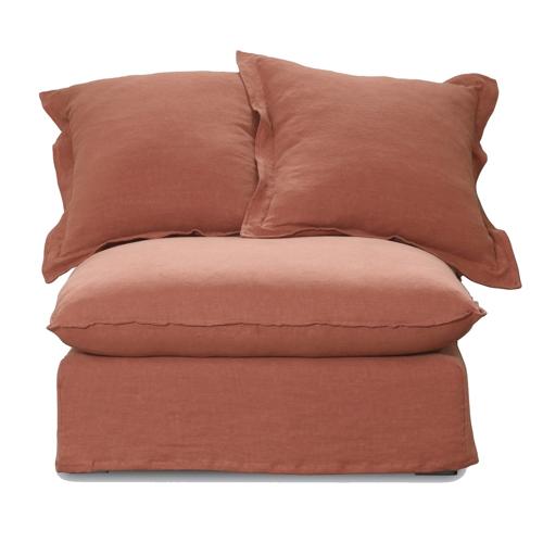 Oasis Washed Linen Dream Sofa Centre Rust 100% Belgian Linen