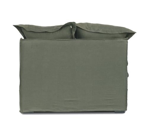 Oasis Washed Linen Dream Sofa Right Olive 100% Belgian Linen