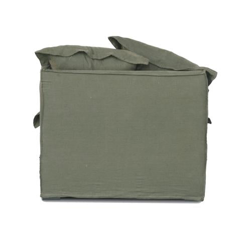 Oasis Washed Linen Dream Sofa Centre Olive 100% Belgian Linen