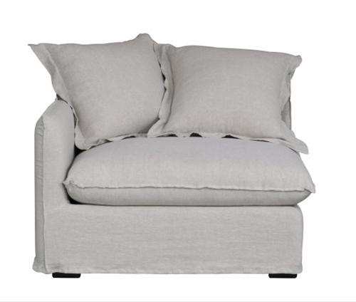 Oasis Washed Linen Dream Sofa Left Natural 100% Belgian Linen