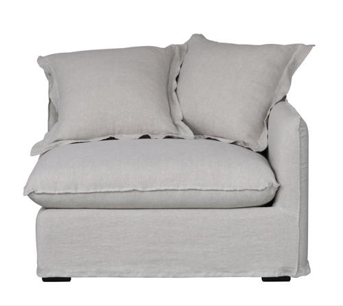 Oasis Washed Linen Dream Sofa Right Natural 100% Belgian Linen