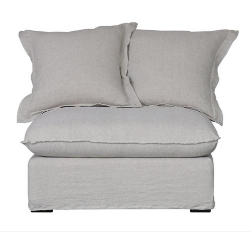 Oasis Washed Linen Dream Sofa Centre Natural 100% Belgian Linen
