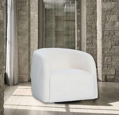 Casper Swivel Chair in Boucle Natural