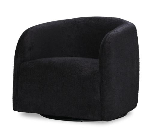 Casper Swivel Chair in Boucle Black
