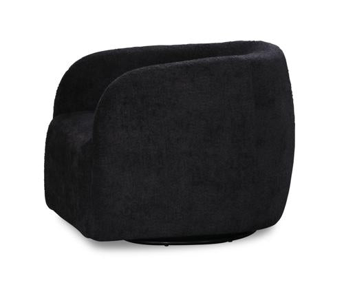Casper Swivel Chair in Boucle Black