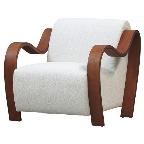 Ascot Club Chair with White Teddy Fabric