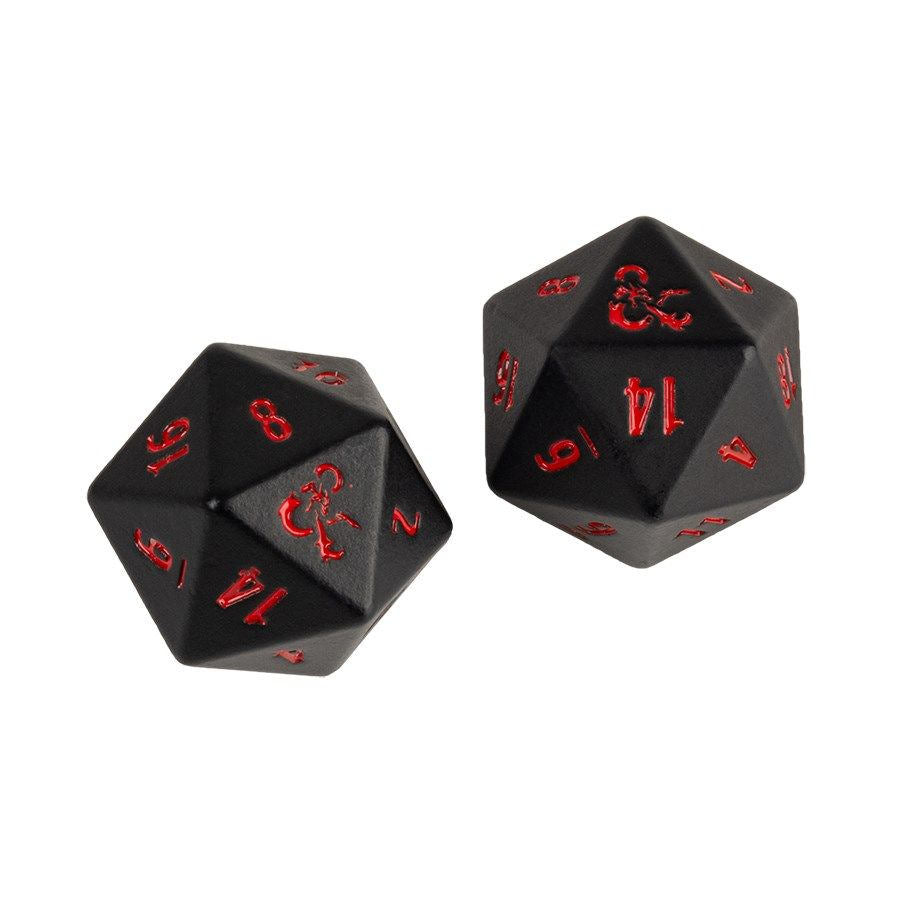 Ultra Pro: UP86855 Dungeons & Dragons Heavy Metal Black and Red D20 Dice Set (2)