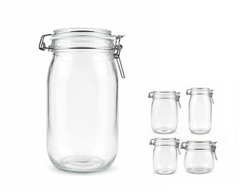 Max Brand Clip Top Glass Jar 2000ml - Pack of 12