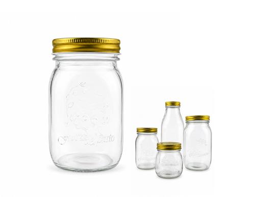 Max Brand Roma Glass Jar with Gold Lid 530ml - Pack of 48