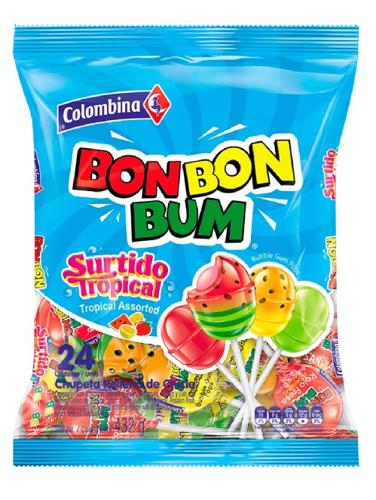 BON BON Tropical Lollipop 24pcs - Pack of 15