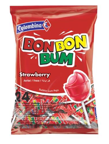 BON BON Strawberry Lollipop 24pcs - Pack of 15