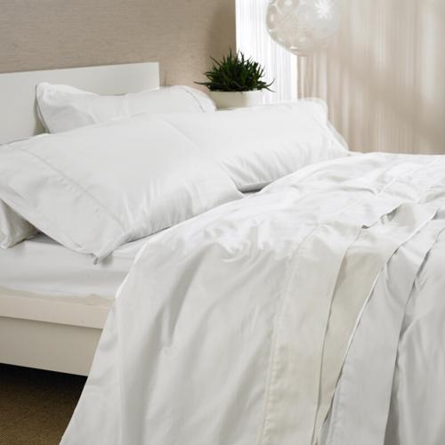 Baksana - SATEEN Fitted Sheet Optic White Queen