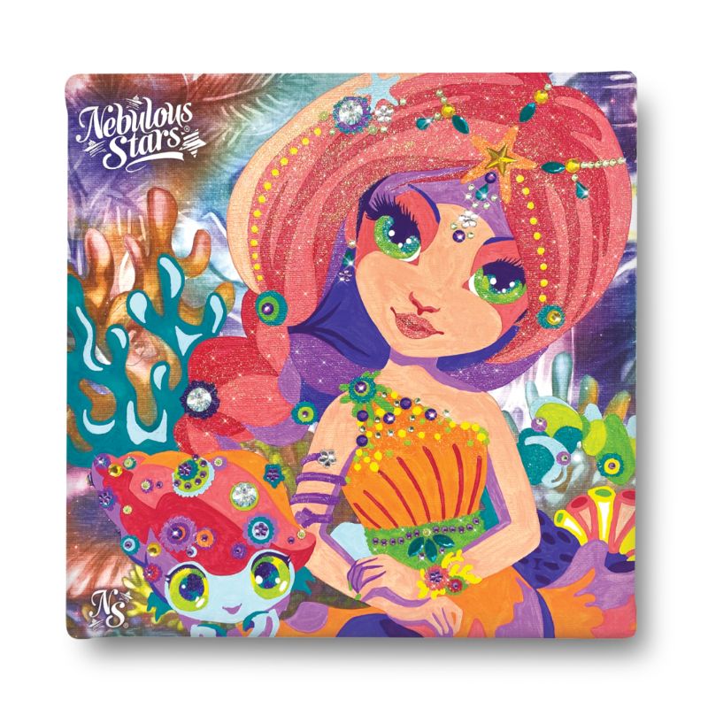 Colorful marine life paint-by-number canvas kit, perfect for all skill levels, featuring high-quality paints and brushes.