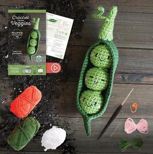 Crochet Your Veggies Amigurumi Kit Peapod - Craft Book