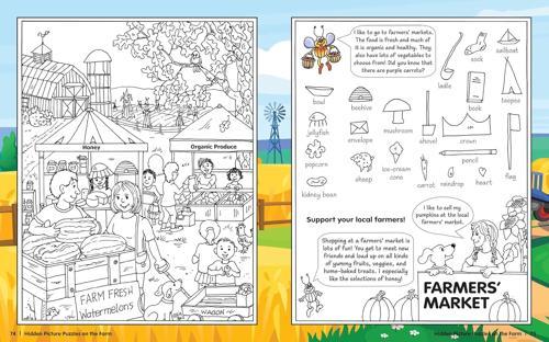 Hidden Picture Puzzles on the Farm - Children's Book - by Liz Ball - Paperback